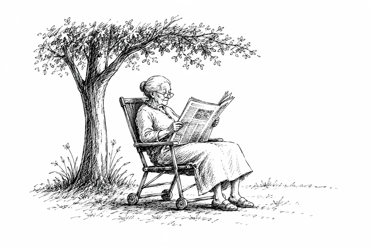 News: reading updates outdoors